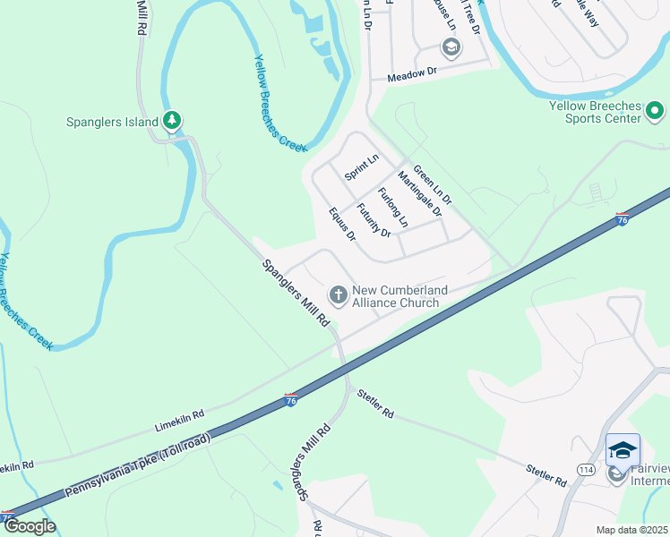 map of restaurants, bars, coffee shops, grocery stores, and more near 112 Pin Oak Dr in New Cumberland