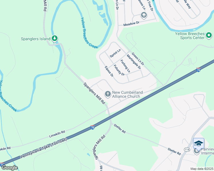 map of restaurants, bars, coffee shops, grocery stores, and more near 112 Pin Oak Dr in New Cumberland