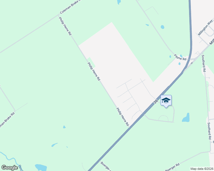 map of restaurants, bars, coffee shops, grocery stores, and more near 14480 Philip Herre Road in Milford Center