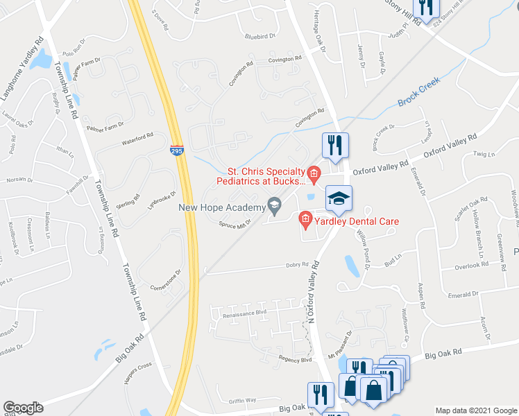 map of restaurants, bars, coffee shops, grocery stores, and more near 7405 Spruce Mill Drive in Morrisville