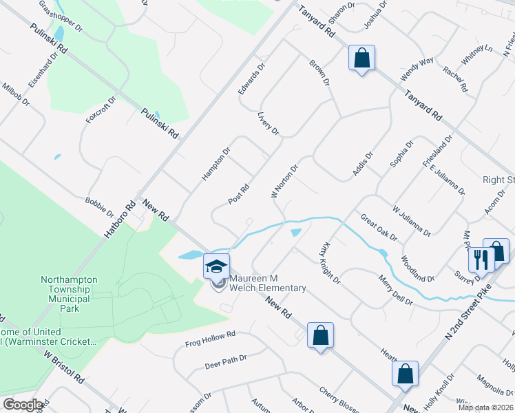map of restaurants, bars, coffee shops, grocery stores, and more near 19 Jennifer Lane in Churchville