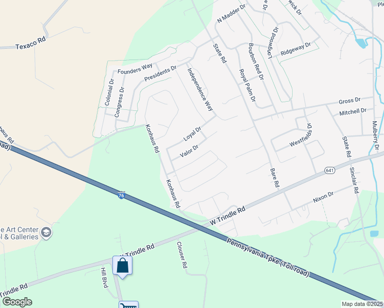 map of restaurants, bars, coffee shops, grocery stores, and more near 321 Valor Drive in Mechanicsburg