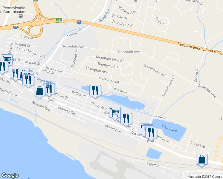 map of restaurants, bars, coffee shops, grocery stores, and more near 1892 Lakeside Dr in Middletown