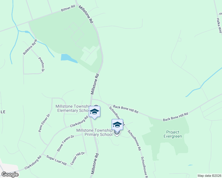 map of restaurants, bars, coffee shops, grocery stores, and more near 126 Back Bone Hill Road in Millstone Township