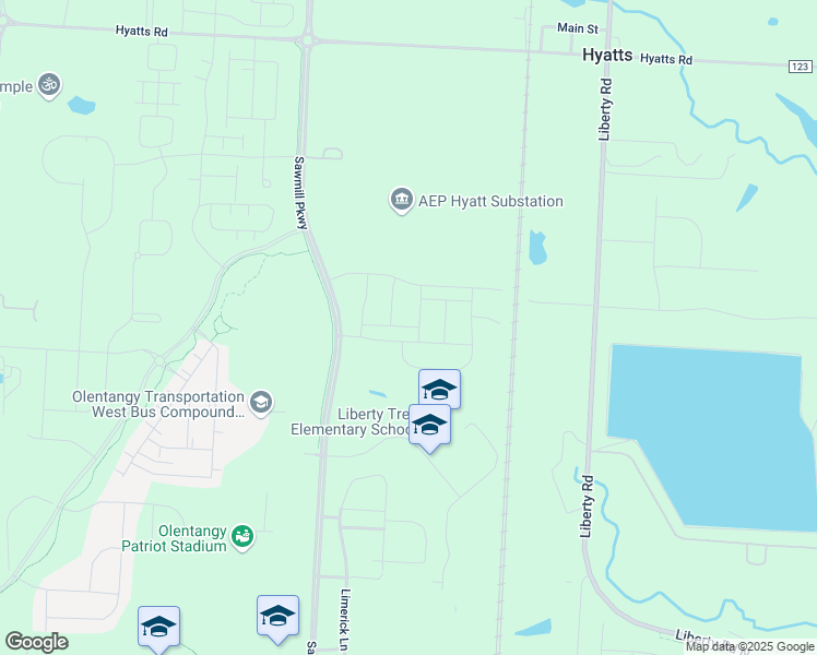 map of restaurants, bars, coffee shops, grocery stores, and more near 3030 Pasture Ridge Drive in Powell