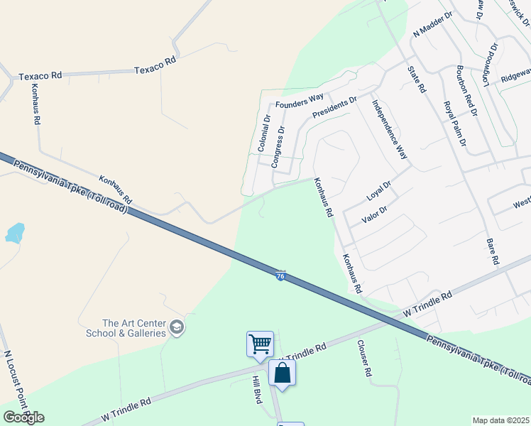 map of restaurants, bars, coffee shops, grocery stores, and more near 92 Konhaus Road in Mechanicsburg