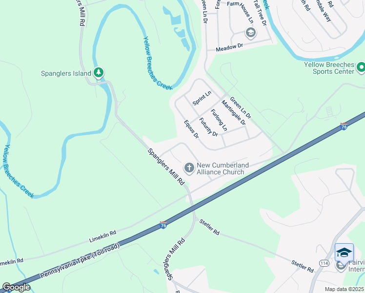 map of restaurants, bars, coffee shops, grocery stores, and more near 108 Pin Oak Drive in New Cumberland