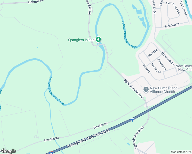 map of restaurants, bars, coffee shops, grocery stores, and more near 101 Spanglers Mill Road in New Cumberland
