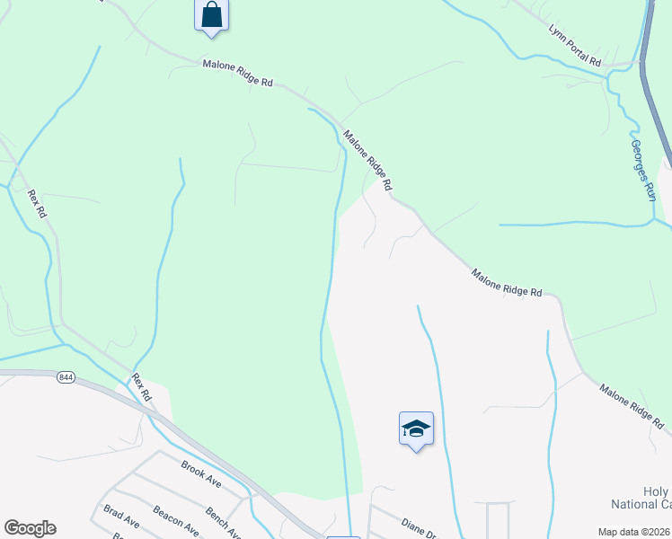 map of restaurants, bars, coffee shops, grocery stores, and more near 362 Malone Ridge Road in Washington