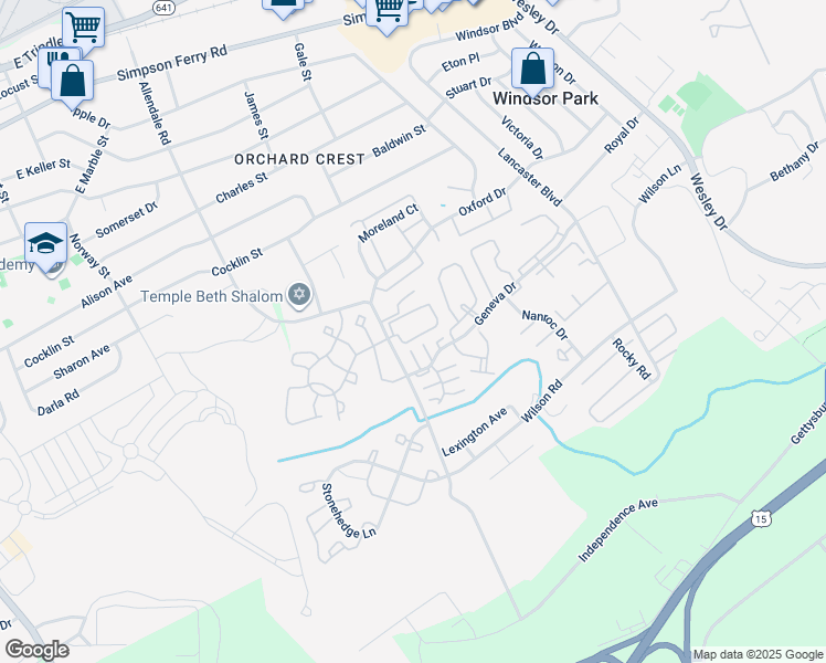 map of restaurants, bars, coffee shops, grocery stores, and more near 413 Delancey Court in Mechanicsburg