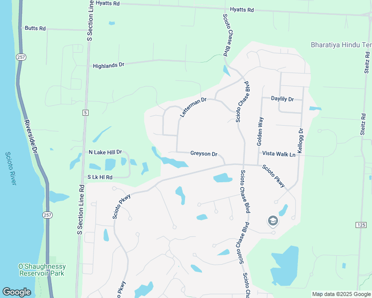 map of restaurants, bars, coffee shops, grocery stores, and more near 4677 Greyson Drive in Powell