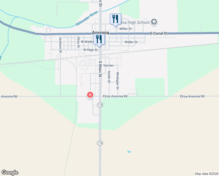 map of restaurants, bars, coffee shops, grocery stores, and more near 600 Smith Street in Ansonia