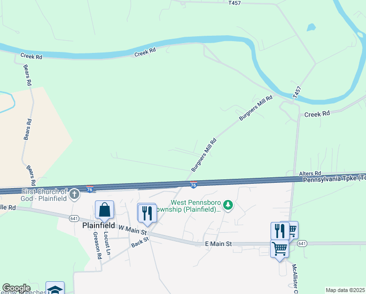 map of restaurants, bars, coffee shops, grocery stores, and more near 19 Burgners Mill Road in Carlisle