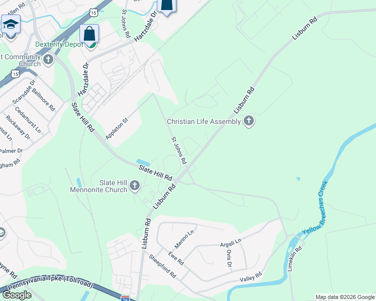 map of restaurants, bars, coffee shops, grocery stores, and more near 2798 Stone Gate Circle in Camp Hill