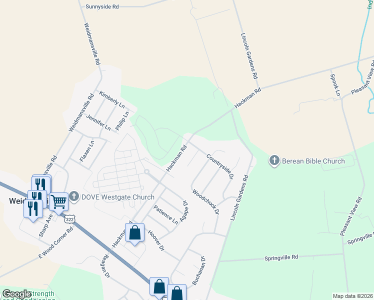 map of restaurants, bars, coffee shops, grocery stores, and more near 271 Hackman Road in Ephrata