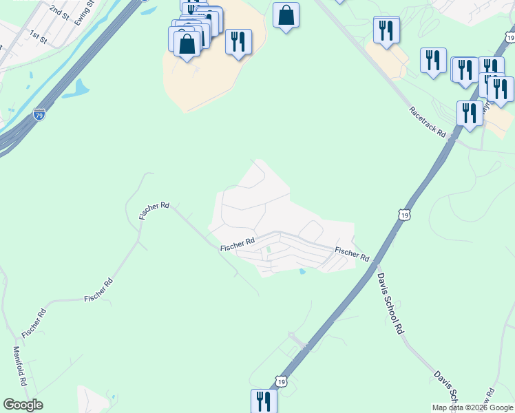 map of restaurants, bars, coffee shops, grocery stores, and more near 2273 Flint Drive in Washington