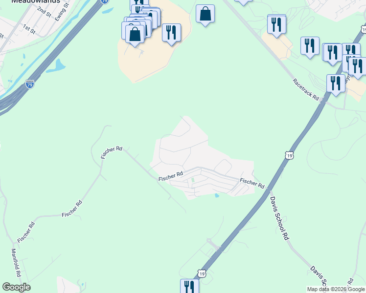 map of restaurants, bars, coffee shops, grocery stores, and more near 2301 Flint Drive in Washington