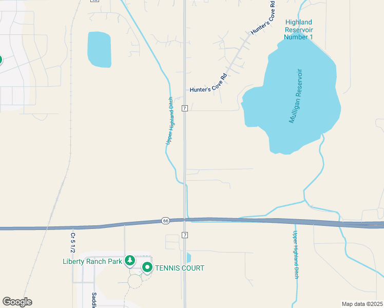 map of restaurants, bars, coffee shops, grocery stores, and more near 14278 County Road 7 in Mead