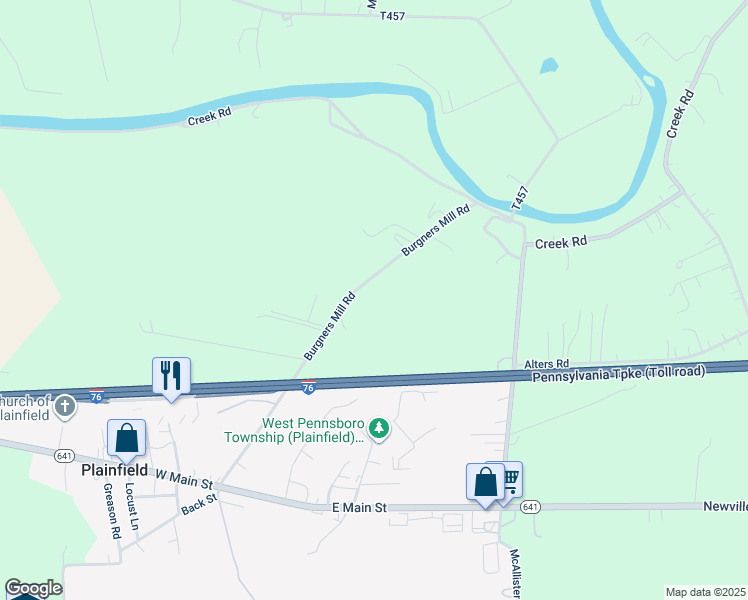 map of restaurants, bars, coffee shops, grocery stores, and more near 28 Burgners Mill Rd in Carlisle