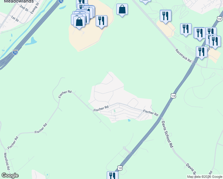 map of restaurants, bars, coffee shops, grocery stores, and more near 2301 Flint Drive in Washington