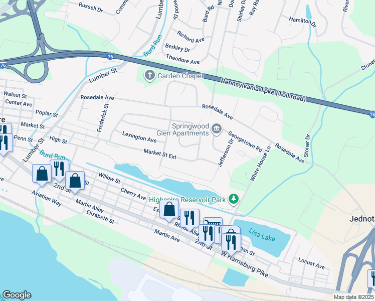 map of restaurants, bars, coffee shops, grocery stores, and more near 1776 Wellington Drive in Middletown