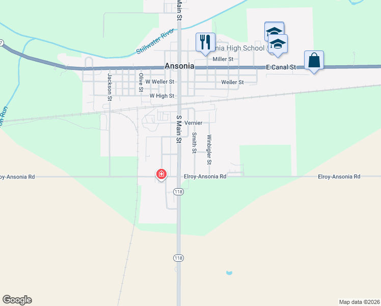 map of restaurants, bars, coffee shops, grocery stores, and more near 600 Smith St in Ansonia