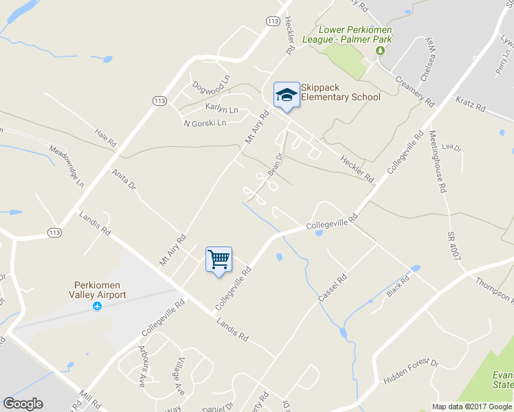 map of restaurants, bars, coffee shops, grocery stores, and more near 3942 Palmer Court in Collegeville