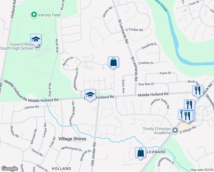 map of restaurants, bars, coffee shops, grocery stores, and more near 236 Bradley Court in Holland