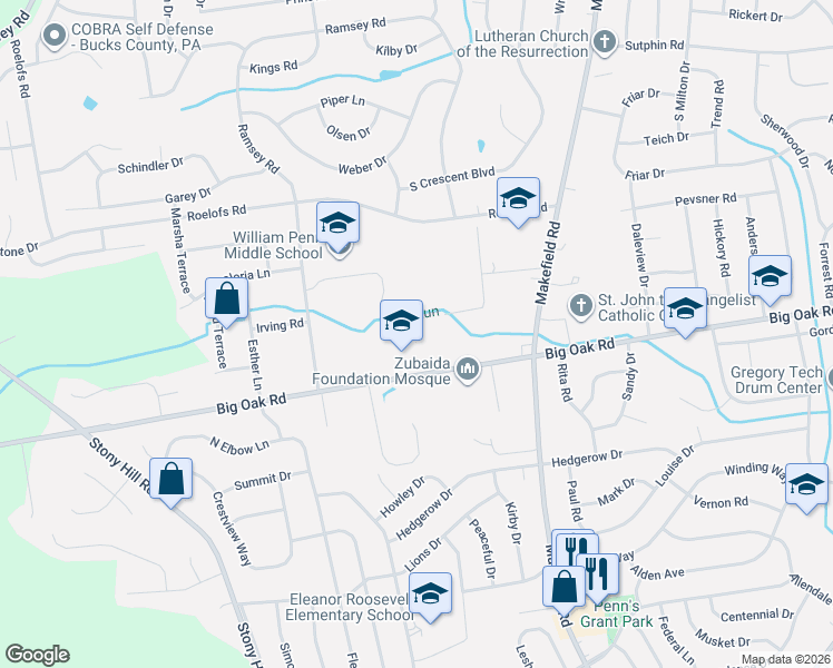 map of restaurants, bars, coffee shops, grocery stores, and more near 866 Big Oak Road in Morrisville
