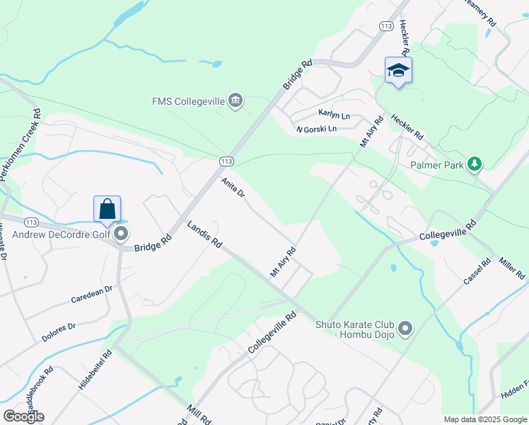 map of restaurants, bars, coffee shops, grocery stores, and more near 4229 Anita Drive in Collegeville