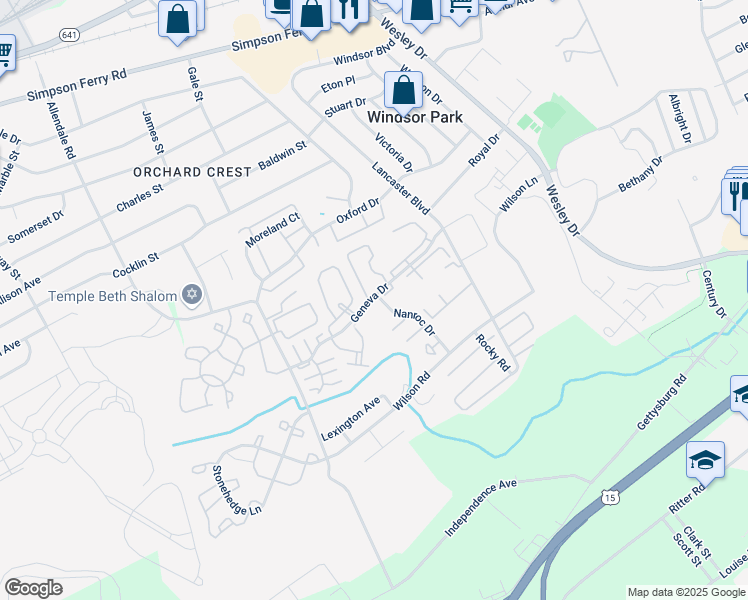 map of restaurants, bars, coffee shops, grocery stores, and more near 512 Brighton Place in Mechanicsburg