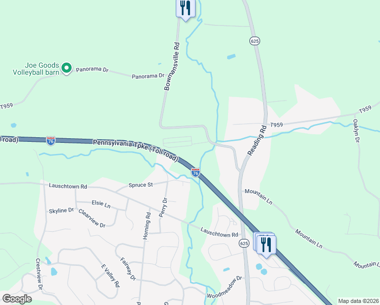 map of restaurants, bars, coffee shops, grocery stores, and more near 1395 Bowmansville Road in Mohnton