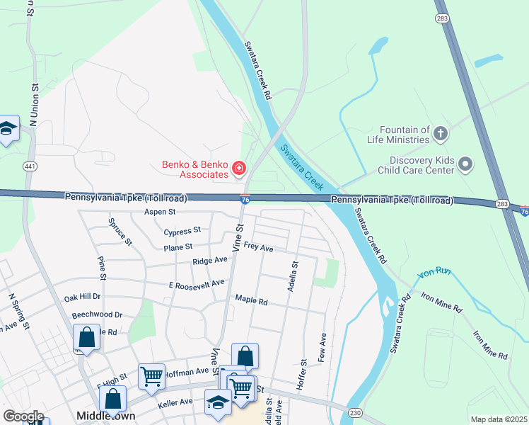 map of restaurants, bars, coffee shops, grocery stores, and more near 47 Caravan Court in Middletown