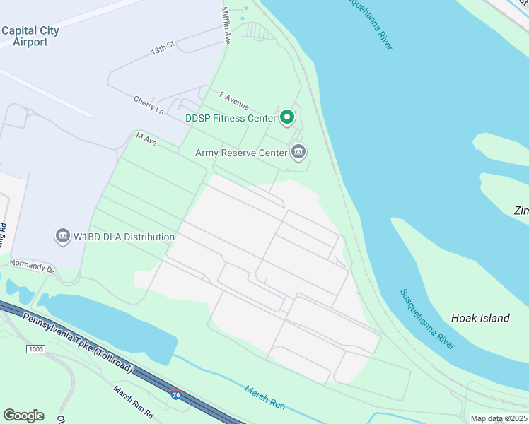 map of restaurants, bars, coffee shops, grocery stores, and more near J Avenue in York County