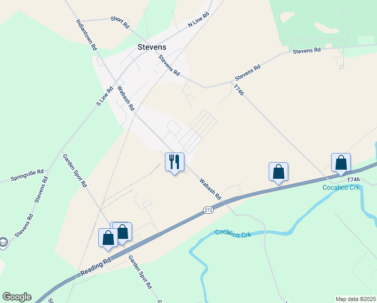 map of restaurants, bars, coffee shops, grocery stores, and more near 1 Coastal Avenue in Ephrata