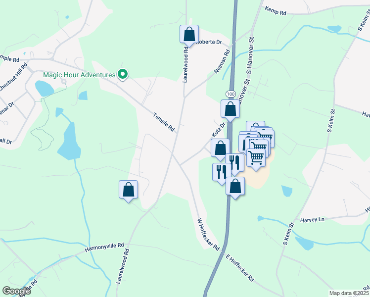 map of restaurants, bars, coffee shops, grocery stores, and more near 685 W Hoffecker Rd in Pottstown