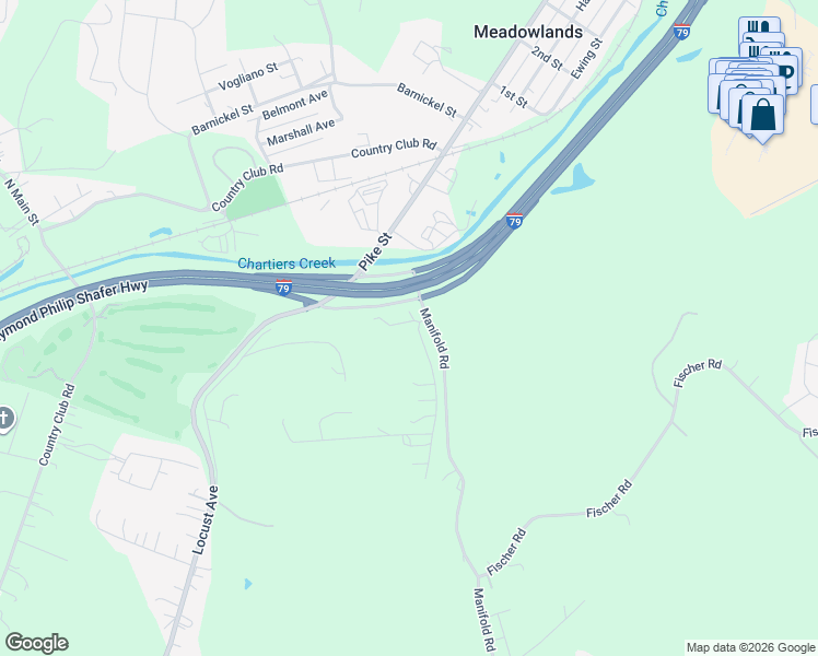 map of restaurants, bars, coffee shops, grocery stores, and more near 30 Panorama Drive in Washington