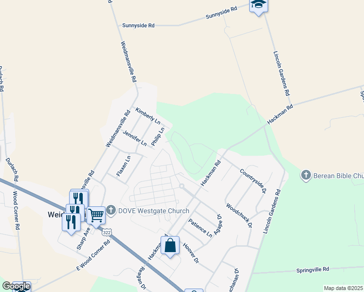 map of restaurants, bars, coffee shops, grocery stores, and more near 336 Home Towne Boulevard in Ephrata Township