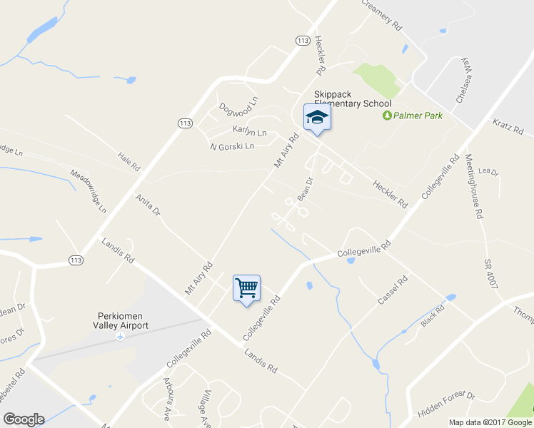 map of restaurants, bars, coffee shops, grocery stores, and more near 4018 Sarah Court in Collegeville