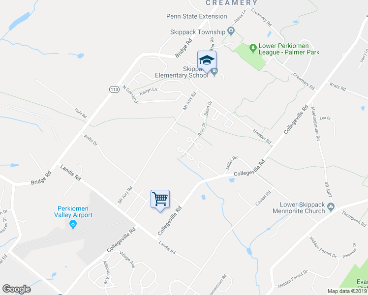 map of restaurants, bars, coffee shops, grocery stores, and more near 4005 Sarah Court in Collegeville
