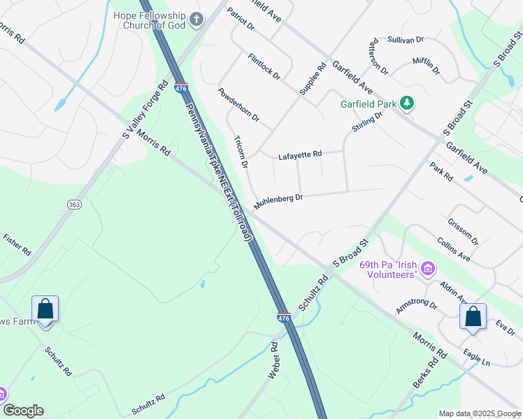 map of restaurants, bars, coffee shops, grocery stores, and more near 1985 Muhlenberg Dr in Lansdale
