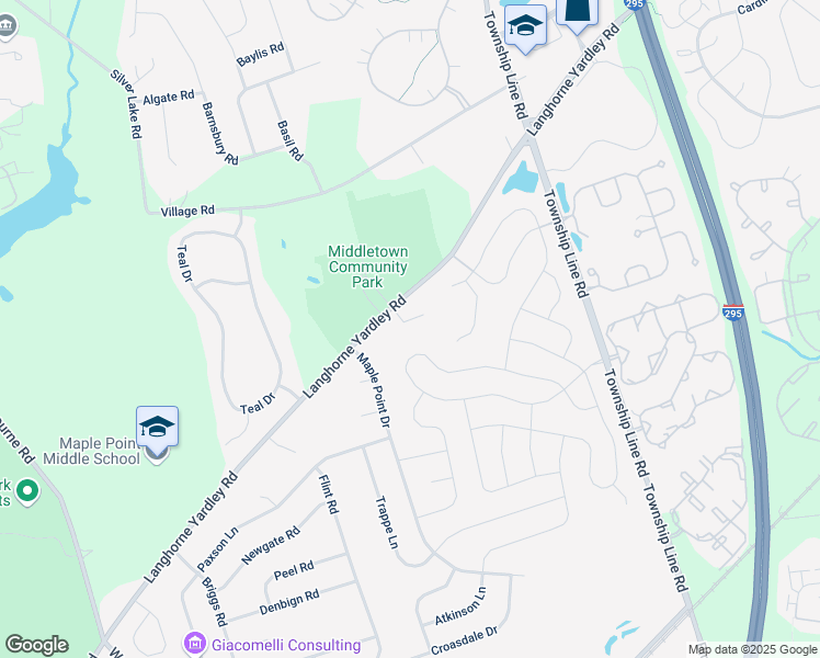 map of restaurants, bars, coffee shops, grocery stores, and more near 4 Walnut Way in Langhorne