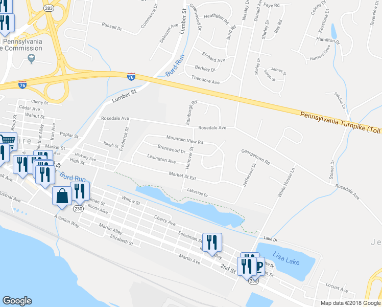 map of restaurants, bars, coffee shops, grocery stores, and more near 142 Hanover Street in Middletown