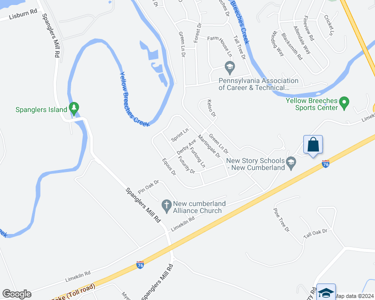 map of restaurants, bars, coffee shops, grocery stores, and more near 349 Furlong Lane in Camp Hill