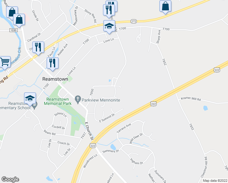 map of restaurants, bars, coffee shops, grocery stores, and more near 5 Marlin Drive in Stevens