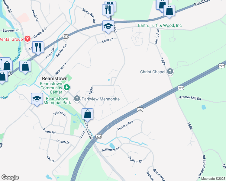 map of restaurants, bars, coffee shops, grocery stores, and more near 5 Marlin Drive in Stevens