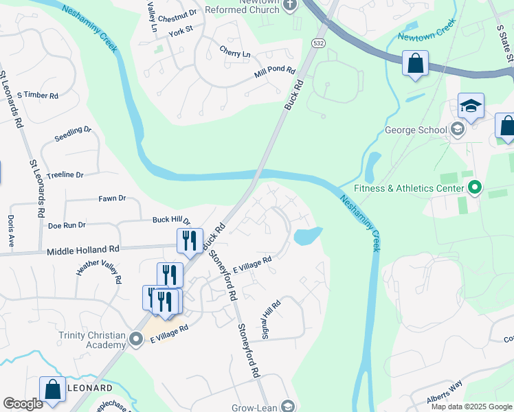 map of restaurants, bars, coffee shops, grocery stores, and more near 2175 Henley Commons Drive in Holland