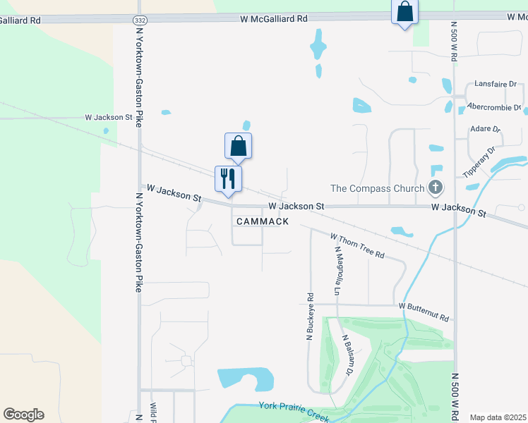 map of restaurants, bars, coffee shops, grocery stores, and more near 9100 West Jackson Street in Muncie