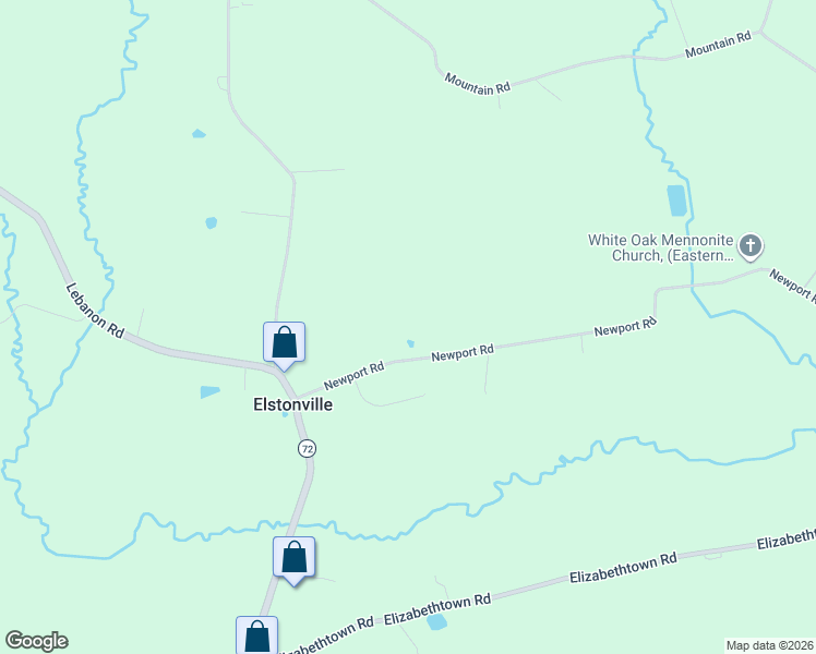 map of restaurants, bars, coffee shops, grocery stores, and more near 2702-2928 Newport Road in Manheim