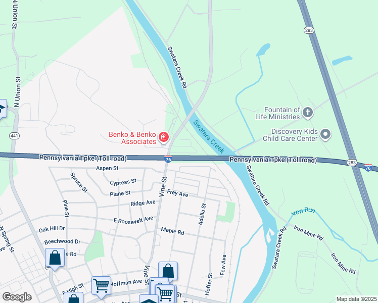map of restaurants, bars, coffee shops, grocery stores, and more near 124 Eby Lane in Middletown